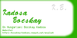 kadosa bocskay business card